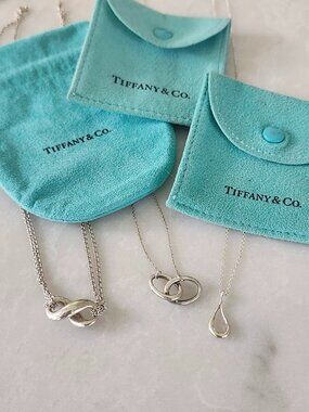 3 Tiffany silver pendant necklaces